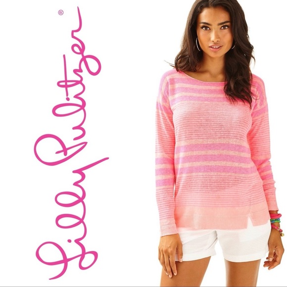 Lilly Pulitzer Sweaters - Lilly Pulitzer Camilla Striped Linen Pullover,Size XS